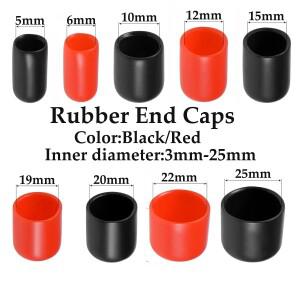 5-50개 검정색 빨간색 고무 엔드 캡 비닐 스레드 보호기 볼트 나사용 안전 커버 고속