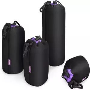 캐논 니콘 소니 펜탁스 올림푸스(소형 중형 대형 X 대형)용 CADeN 렌즈 파우치 세트 4팩 교체용 카메라