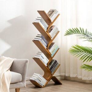 북트리 대나무 조립식 매장 북선반 스탠드 서류 원목 북타워 수납장 4단 공간활용