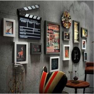 벽장식소품 빈티지 액자 흑백 헬스장 팝아트 원형 장식 세트 피규어 보살