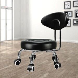 바퀴달린 낮은 의자 청소용 이동 스틸이동의자 청소 등받이있는 투명 보조 21cm