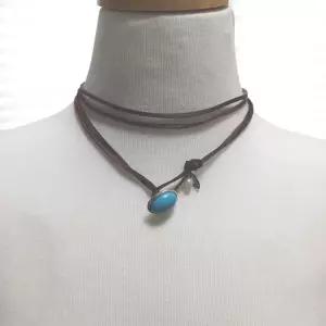 보헤미안 터키석 목걸이 빈티지 레이크 블루 레이어드 초커 소품