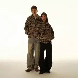 썬더볼츠 하프 빈티지 가을 남사친 코트 웨스턴 플리스 커플 캐슈너트 램스울 재킷 부티크 카디건 KKE3