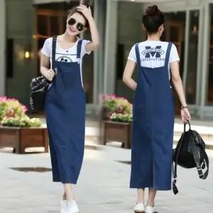 청청셋업 데님 롱 멜빵치마 마실용 원피스_19870696_667501