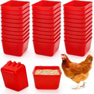오클렌 치킨 급수기 컵 30개 앵무새 잉꼬 수탉 비둘기 토끼 가금류 쿱 게임포드 용품 빨간색 플라스틱 걸이