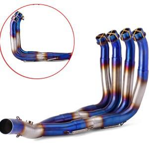 유니버설 51MM 풀 모터사이클 배기 시스템 슬립온 프론트 튜브 링크 파이프 커넥트 머플러 야마하 R6 2006-