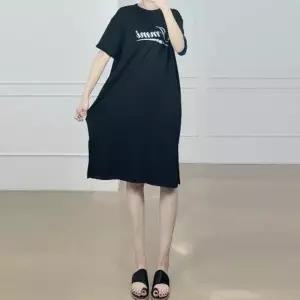 캐쥬얼 롱티 여름 여름원피스 레터링 스판 원피스_19861692_667501