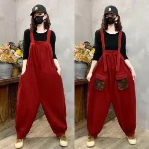 앤트맨 여친 가을 점프슈트 포켓 프린트 양면 멜빵바지 OPH3