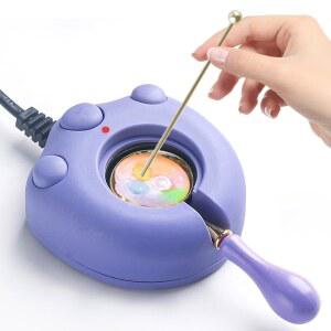 전기 왁스 씰 워머, 퍼플 밀봉 스탬프 워머 멜터, 비즈 스틱, 스푼 포함, DIY 공예용 젓기 (퍼플)