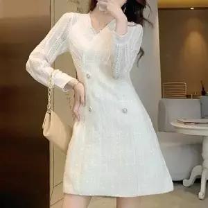 브이넥 심플 트위드 원피스 상견례 하객룩_19869746_667501