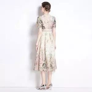 EAMT 원피스 치마 여성 미디 수용 포지셔닝 머메이드 드레스 레이스 펀칭 프린트 EUNG5