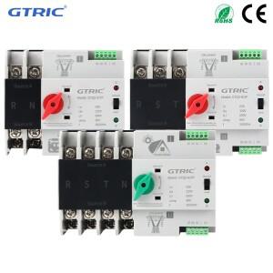 GTRIC 이중 전원 자동 스위치 2P Din 레일 220V AC 63A 100A 선택기 무정전 발전기