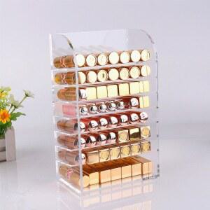 립스틱정리함 수납 정리대 보관함 뚜껑있는 투명 미니 수납장 서랍식 공간박스 소품함