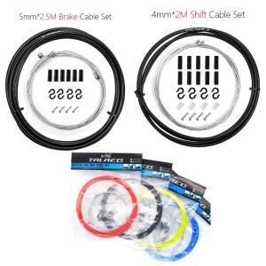 2m 2.5m 자전거 브레이크 기어 변속 케이블 키트 4mm 5mm MTB 로드 바이크 와이어 세트 하우징 포함 전체