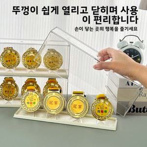 마라톤 명예 메달 스탠드 다기능 디스플레이 정리함 광택 동전 선반 표면 보관함 기념