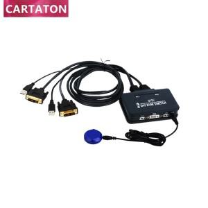 KVM 시리즈 DVI 케이블 내장, kvm 스위치, 2 포트