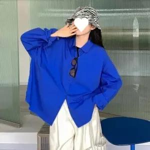 차르르소재 루즈핏 시원한 블루색상포인트 데일리셔츠_19651819_667501