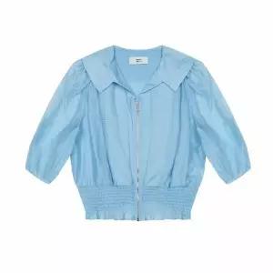 [하프클럽/베스띠벨리]베스띠벨리  25여름 허리밴딩 펀칭 블라우스2455BL