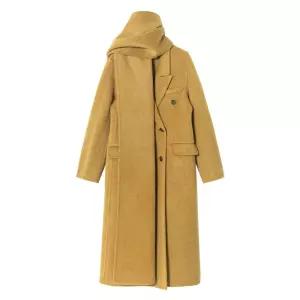 손오반 가을 여사친 울 데일리룩 코트 모피 면양털 목도리 조거 더블 KUK3