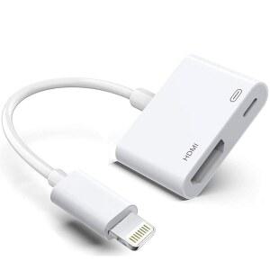 Lightning에서 HDMI 어댑터, 디지털 AV 오디오 동글, , iPod에서 TV / 프로젝터 모니터, MFi 인증 비디오 변환기용 1080P 동기화 스크린 케이블