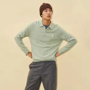 매장정품 BEANPOLE 빈폴 [빈폴] [Essential] 캐시미어 칼라넥 니트 라이트 그린 (BC4X51E08L) 1196017