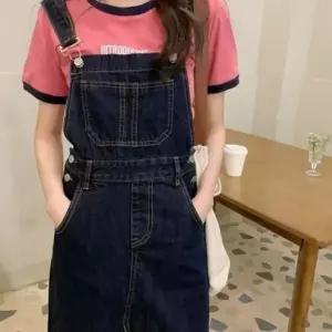 얇은 앞뒤포켓포인트 데님원피스 진청멜빵원피스 스티_19870648_667501