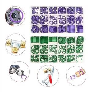 270pcs 18 크기 고무 에어컨 O 링 범용 자동차 수리 도구 플라스틱 상자와 냉매 세트