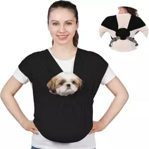 작은 반려동물을 위한 수페트 개 슬링 캐리어 핸즈프리 고양이 뒷목 감소 항불안 강아지 앞 조절 가능한