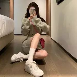 따듯한 허리절개 후드 골지원피스 니트원피스 포인트_19873219_667501