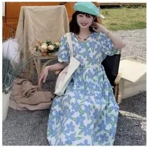 그린 롱원피스 블루 원피스 빅플라워_19910821_667501