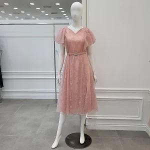 [미니멈]플라워 레이스 플레어원피스 (MYBAWO4220 BK)_IC