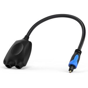 블루리거 디지털 광 오디오 스플리터 1x2 (1 in 2 Out 단방향 토슬링크 스플리터, 지원 LPCM2.0, 돌비 디지털, DTS 5.1) - 홈 시어터, Xbox, DVD, TV, 리시버, 사운드 바용