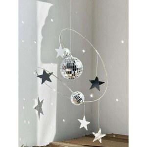 선샤인 플래닛 회전 발란스 스타 장식 모빌 미러볼