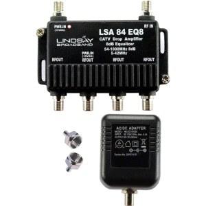 신뢰할 수 있는 케이블 4포트 TV / 안테나 HDTV 인터넷 디지털 신호 증폭기 부스터 스플리터 이퀄라이저 패시브 리턴, F59 터미네이터 (Lindsay LSA84-EQ8)