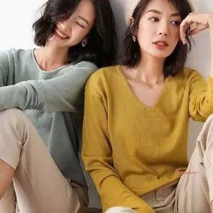 여성브이넥니트 여자 가을 가디건 티셔츠 스웨터 반팔티 카디건ssu432