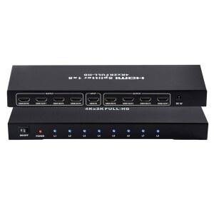HDMI 스플리터 1x8, 오디오 비디오 배급 상자 8개 중 1개 지원 풀 HD 3D 및 4K x 2K 프로젝터, HDTV, STB, DVD, PS3 등에 호환 가능
