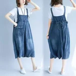 F7856/빅사이즈가능 롱멜빵청원피스/롱데님원피스_19870541_667501