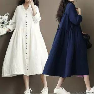 봄원피스 니트 쉬폰 롱블라우스 롱원피스 잠옷 레이스 면가을fgh617