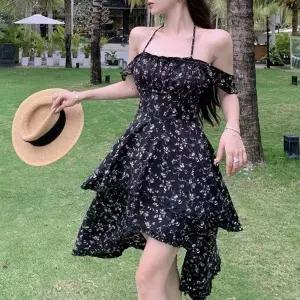 언발란스 기장 패턴 어깨 프릴 미니원피스_19911152_667501