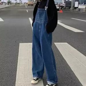 여성 데님 패션 귀여운 스타일 청 멜빵 넒은 통바지_19943540_667501