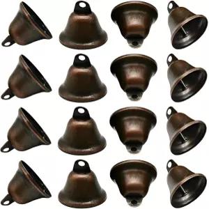 바람 차임 개 훈련 목걸이 결혼식 크리스마스 할로윈 장식을 위한 Pinenjoy 25Pcs 작은 빨간 구리 종 1.7 x
