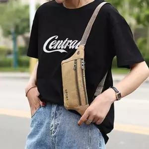 러닝용 힙색 캔버스 스포츠 슬링백 여행용 힙색 남성 크로스 등산용 플랫 여성