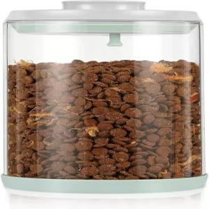 알록시나 개 간식 용기 밀폐 병 2.2Qt/2L 개나 고양이 간식용 원터치 뚜껑이 있는 유리 식품 키블 스낵 -