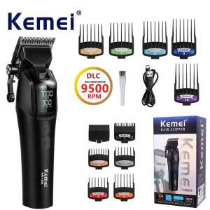 KEMEI km-1858 DLC 블레이드 전기 헤어 클리퍼, 전문 무선 USB 충전식 조명 포함