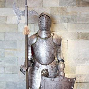 갑옷 중세 기사 인테리어 포함된 소품 매장 2미터 의상 방패가 세트 검 장 실버 빈티지