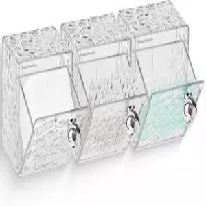 IWNTWY Q팁 홀더 디스펜서 벽걸이 플라스틱 면봉 3팩 치실 화장 정리 용기 화장실용