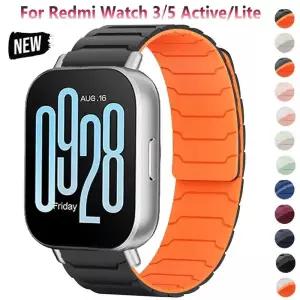 22mm Magnetic Silicone Watch Strap For Redmi 5 Active/5 Lite Wristband Band 3 Active/3 Sport Bracele