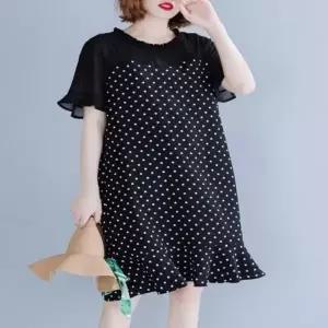 땡땡이 S2792 원피스 프릴 반팔 어깨 시스루 루즈핏_19913709_667501