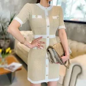 호텔 결혼 상견례 원피스 하객룩 버튼 트위드 약혼_19870974_667501