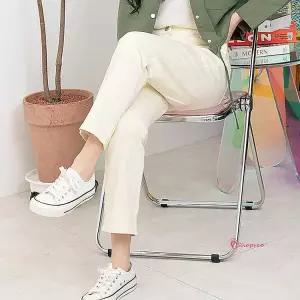 캐주얼 여자 일자 면바지 면팬츠 봄 여성 스판바지 봄패션 간절기efg678